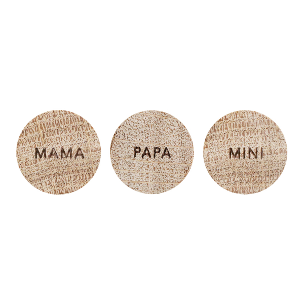 Holzmagnet 3er Set Familie von Eulenschnitt
